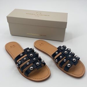Marc Fisher Pava Studded Flat Sandal Size 9